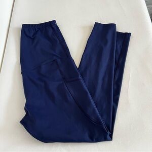 Poshdivah Maternity Legging Size Medium Navy Blue Side Pockets Stretchy